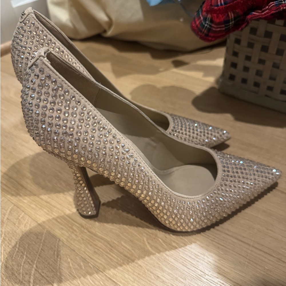 Jessica Simpson Sparkling Beige Heels